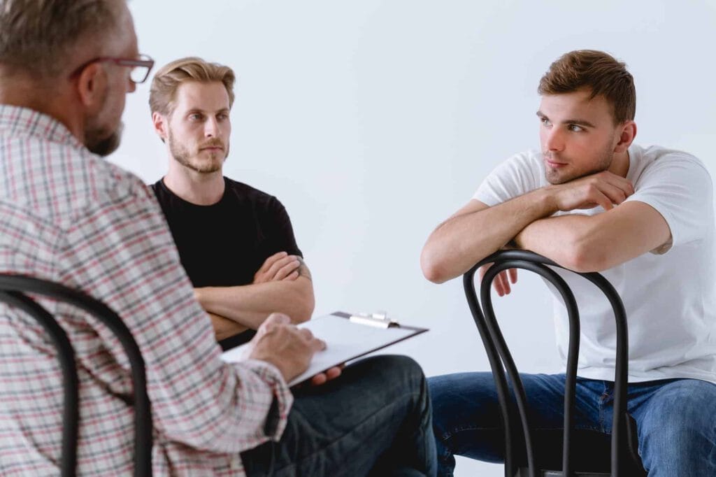 group therapy during men's detox program
